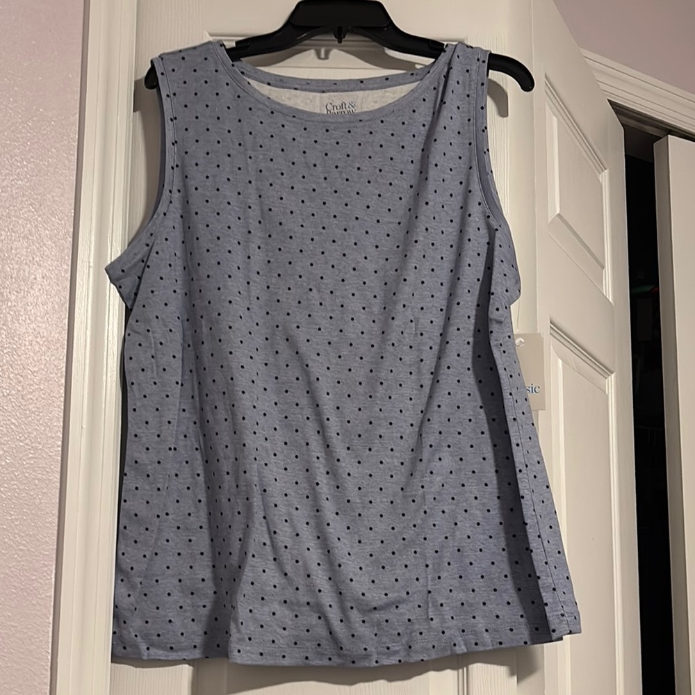 Classic Blue Polka Dot Tank Top